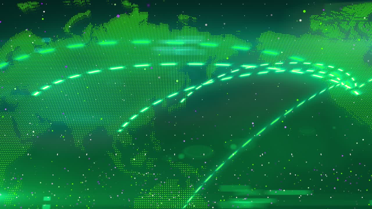 세계 지도 디지털 네트워크 연결 애니메이션