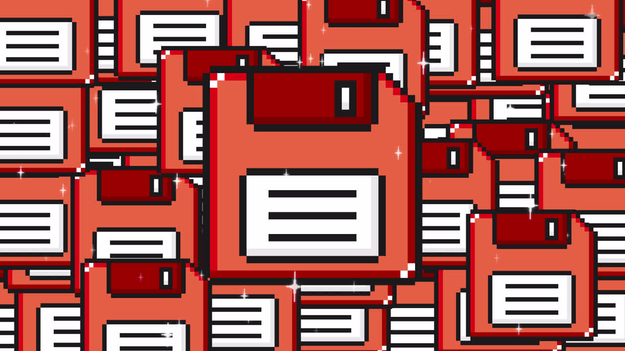 Pop up Pixe Floppy disc Transitions. 1080p - 30 fps - Alpha Channel (4).mov