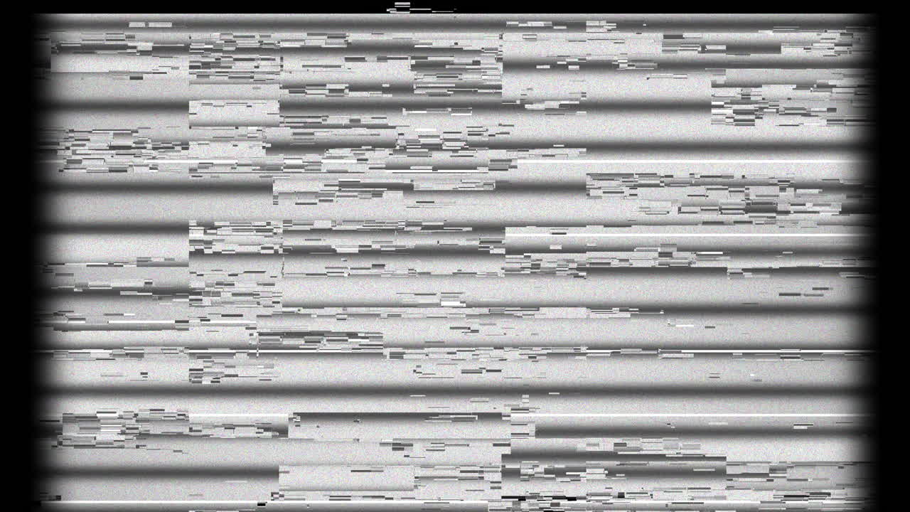 Digital Glitch Static Noise and Horizontal Lines