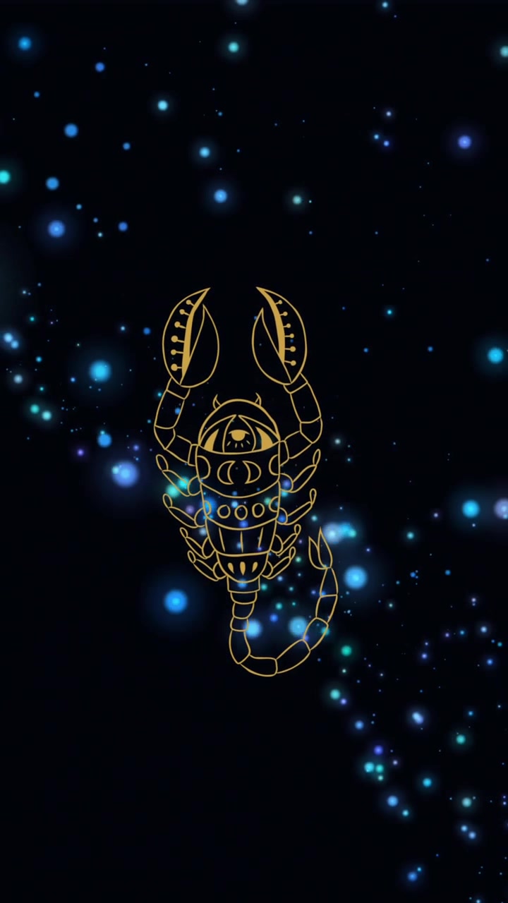 Composition of scorpio star sign over starry night sky