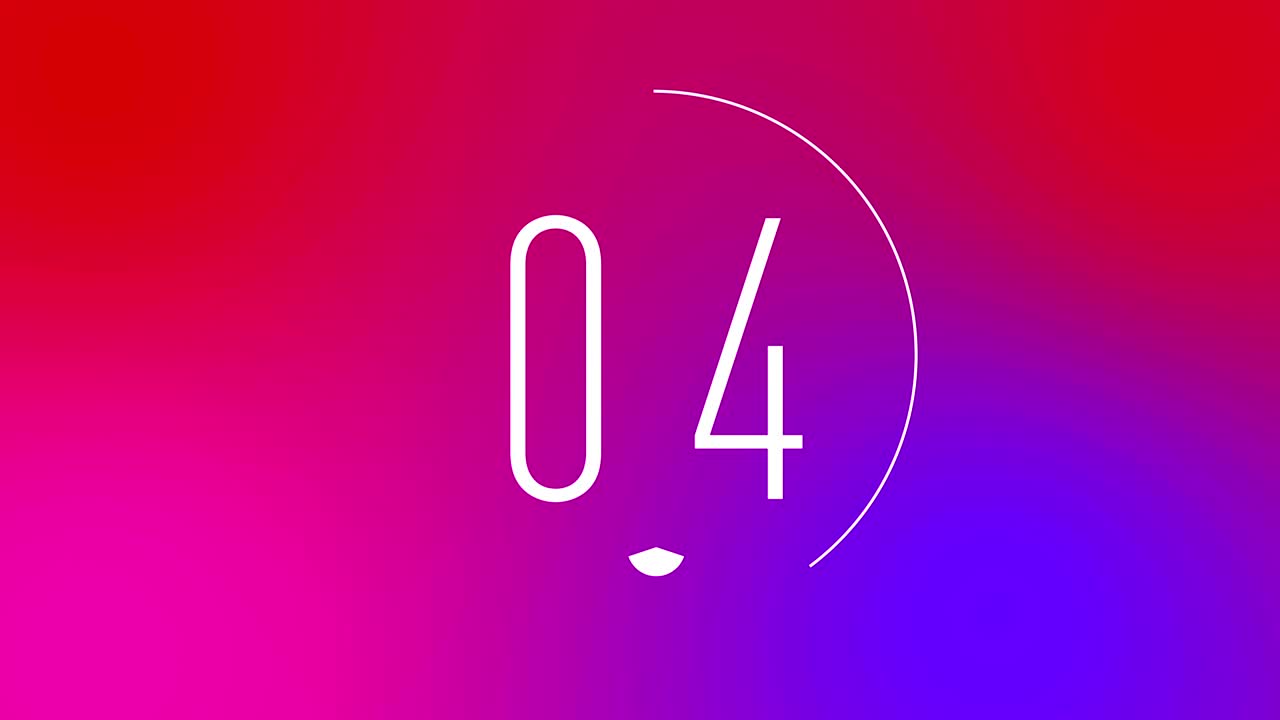10 секунд обратного отсчета с причудливым фоном в градиенте и ярких цветах. современный обратный отсчет для видеопроизводства