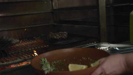 grilled meat with fire
