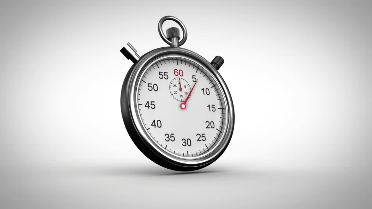 Stopwatch timing on white background