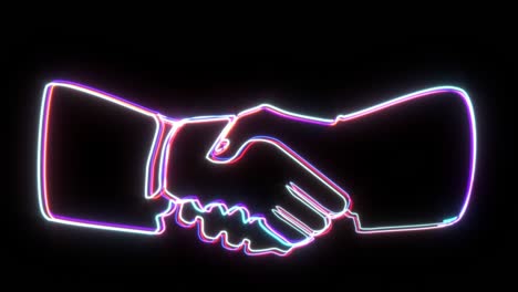 Handshake sign animation, greeting.