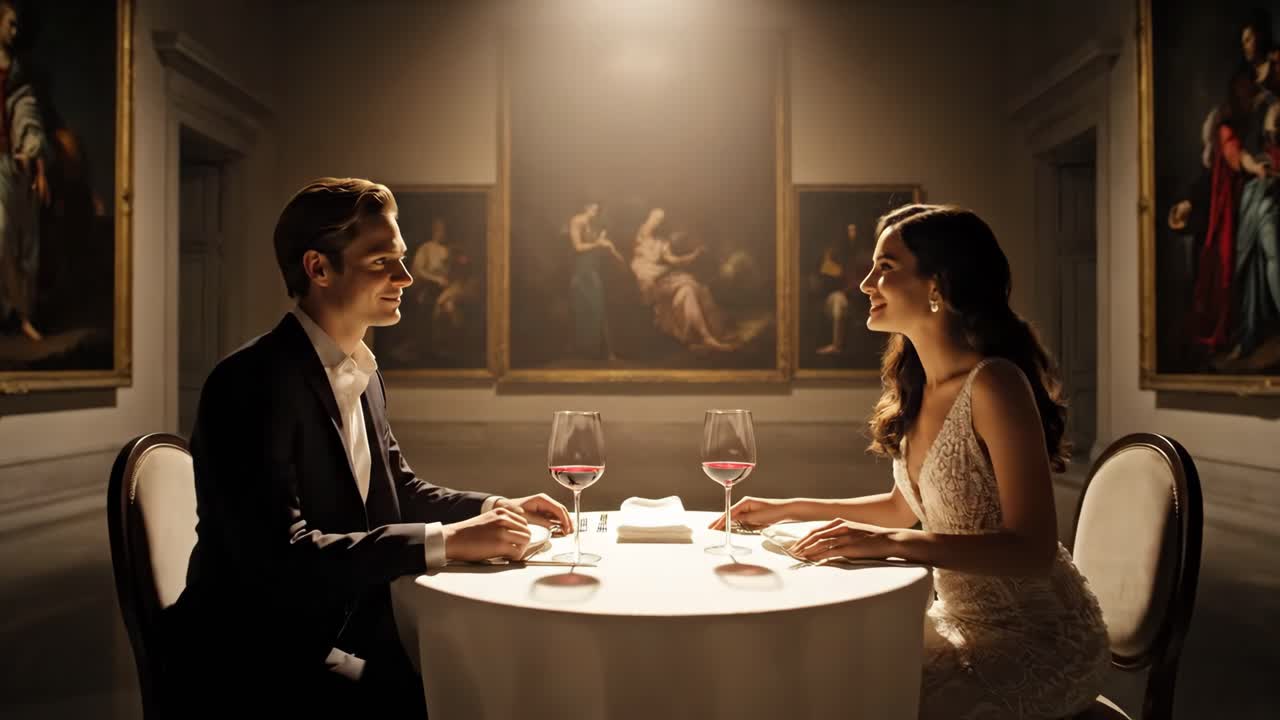 Romantic Fine Dining Experience in an Art Gallery