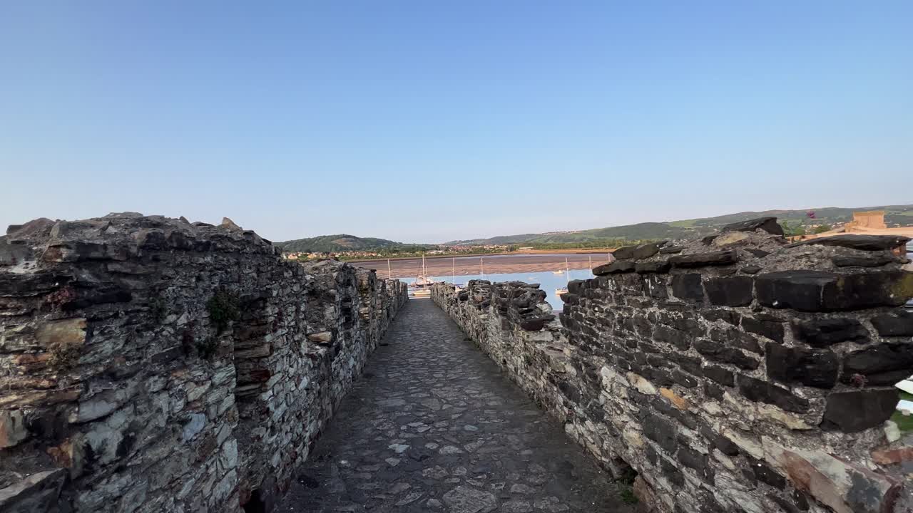 Conwy Town Walls Walk End Harbor Seaside View