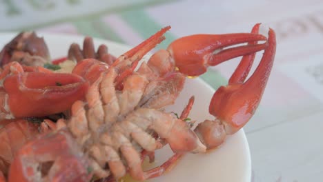 crayfish cooked on a plate