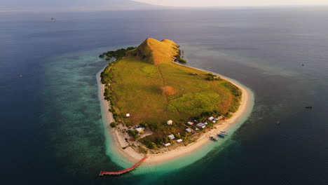 scenic view of kenawa island in sumbawa, indonesia - drone shot