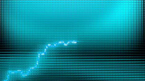 blue graph moving up chart as growth and business success