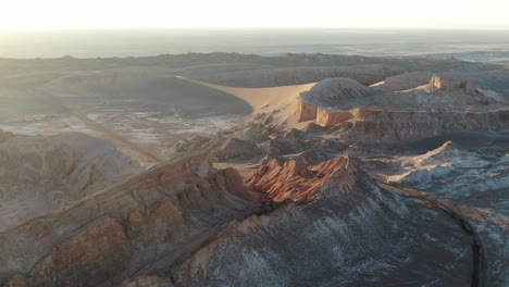 aerial sunset views of atacama mountain landscape