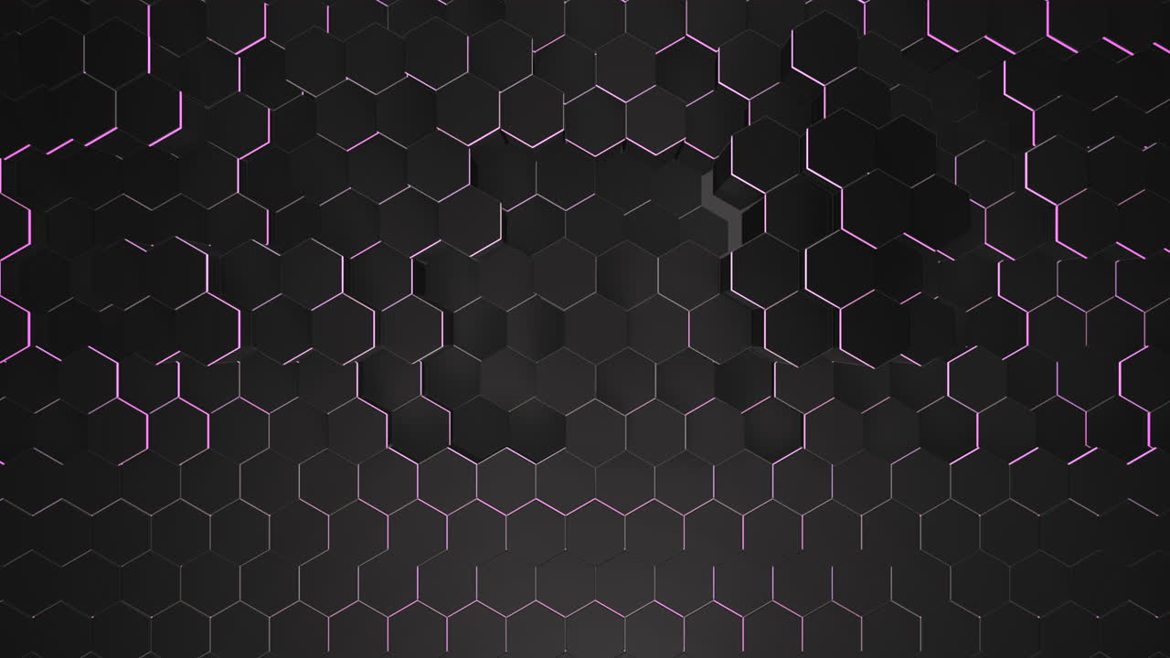 fondo de cuadrícula hexagonal negro oscuro de movimiento 16
