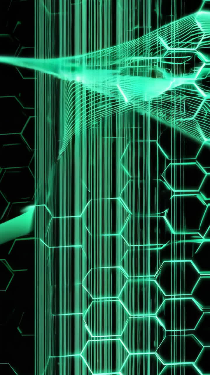 Abstract Glowing Hexagonal Pattern