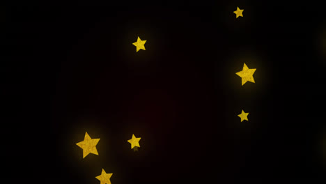 animation of graduation cap and letter icons over stars on black background