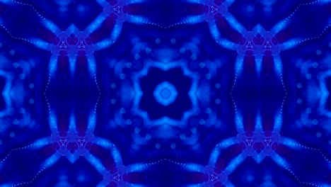 microworld, mandala o fondo abstracto de neón ornamental. composición azul simétrica compleja con partículas de brillo que forman estructuras onduladas como en un caleidoscopio. animación suave en bucle 4k 3d. 32