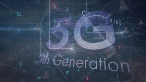 Animation-of-5g-text-and-network-of-connections-over-landscape