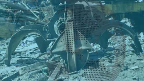 animation of data processing over rubbish dump