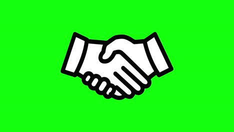 business hands shaking icon green screen