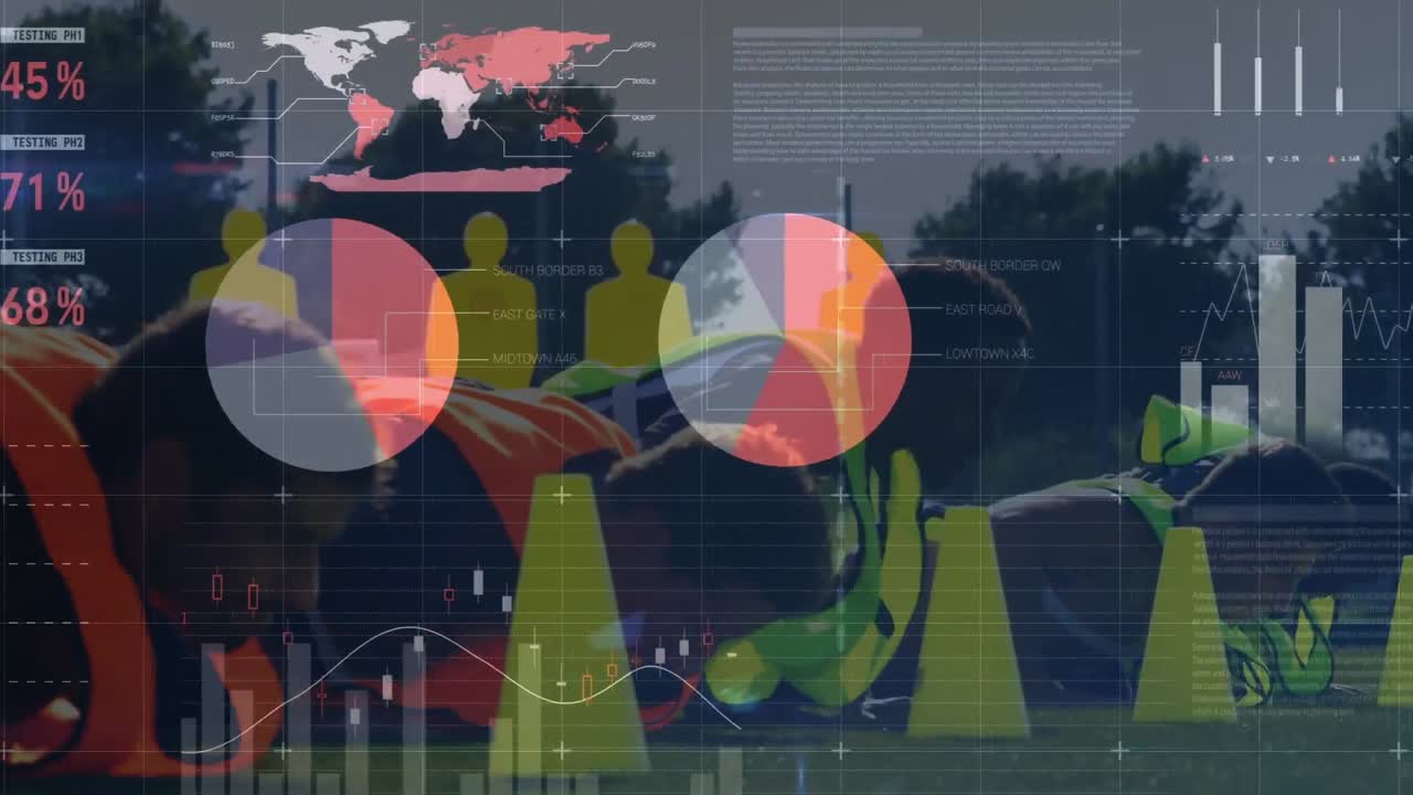 스포츠 선수들의 팀 훈련과 함께 데이터 처리