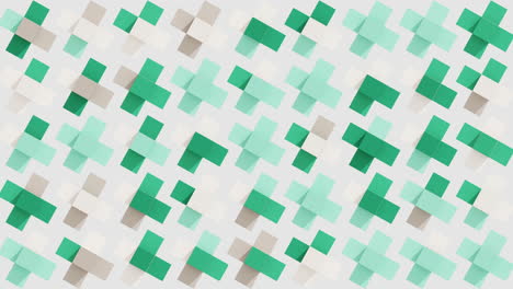 abstract geometric pattern with green and beige squares