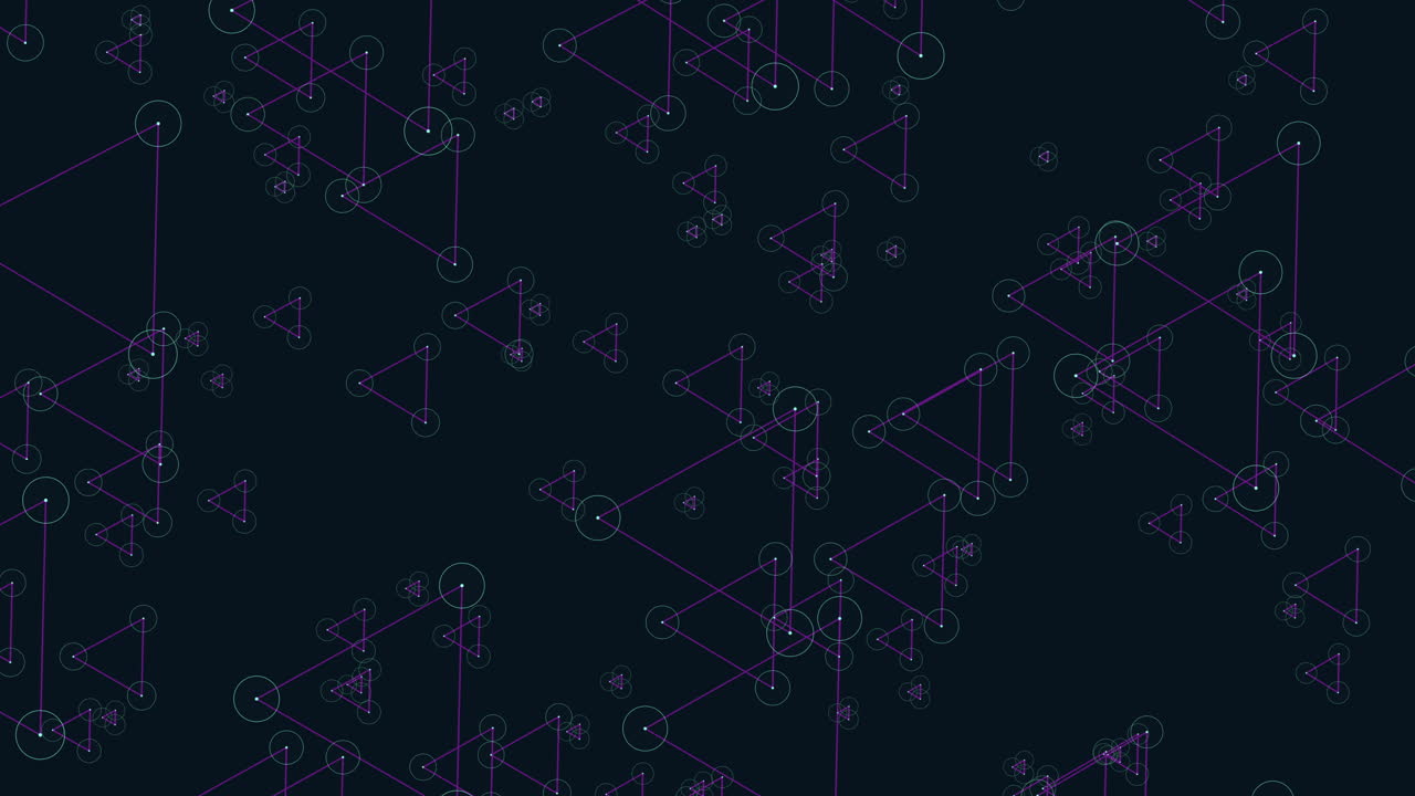 보라색, 초록색, 검은색의 활기차고 대칭적인 치는 삼각형