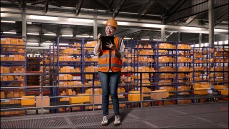 warehouse worker inspecting inventory