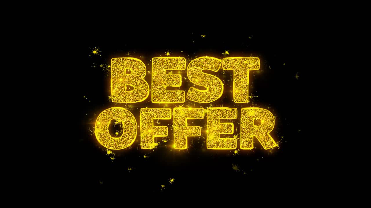 Best Offer Sparkling Text Graphic Design
