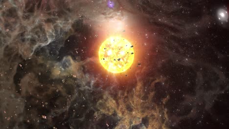 star explosion in deep space