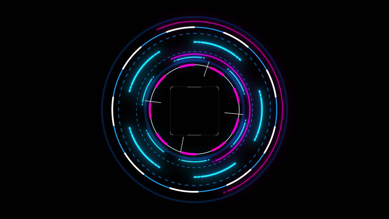 Circle hud futuristic sci fi circle elements appearing artificial intelligence service setup tech