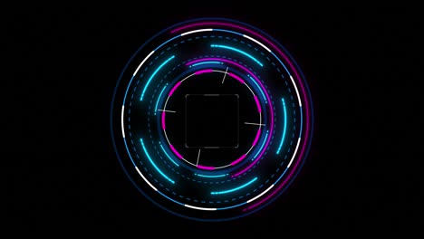 circle hud futuristic sci fi circle elements appearing artificial intelligence service setup tech
