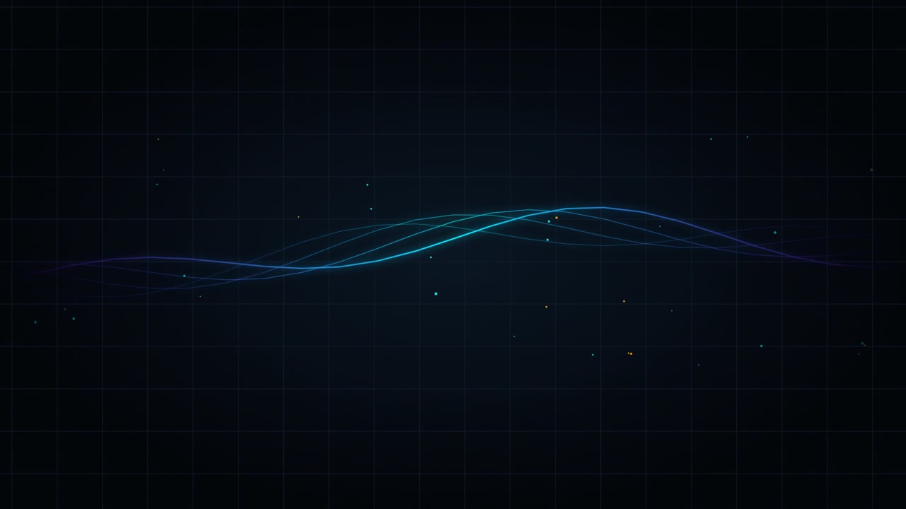 Abstract Digital Waveform Animation with Floating Particles
