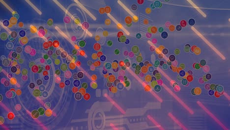 animación de iconos digitales sobre escaneos y procesamiento de datos en segundo plano