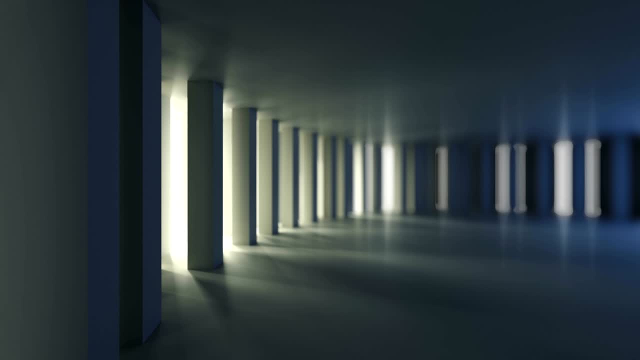 fondo de arquitectura gris abstracto. animación de túnel. el video está en bucle