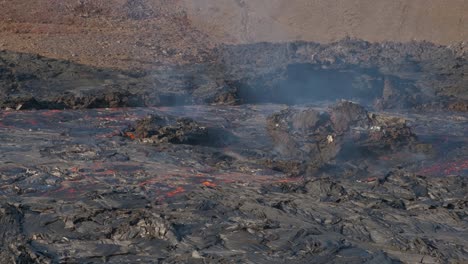 lava flows between volcanic rocks. static view