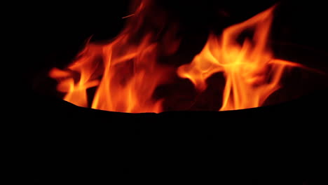burning flames in darkness