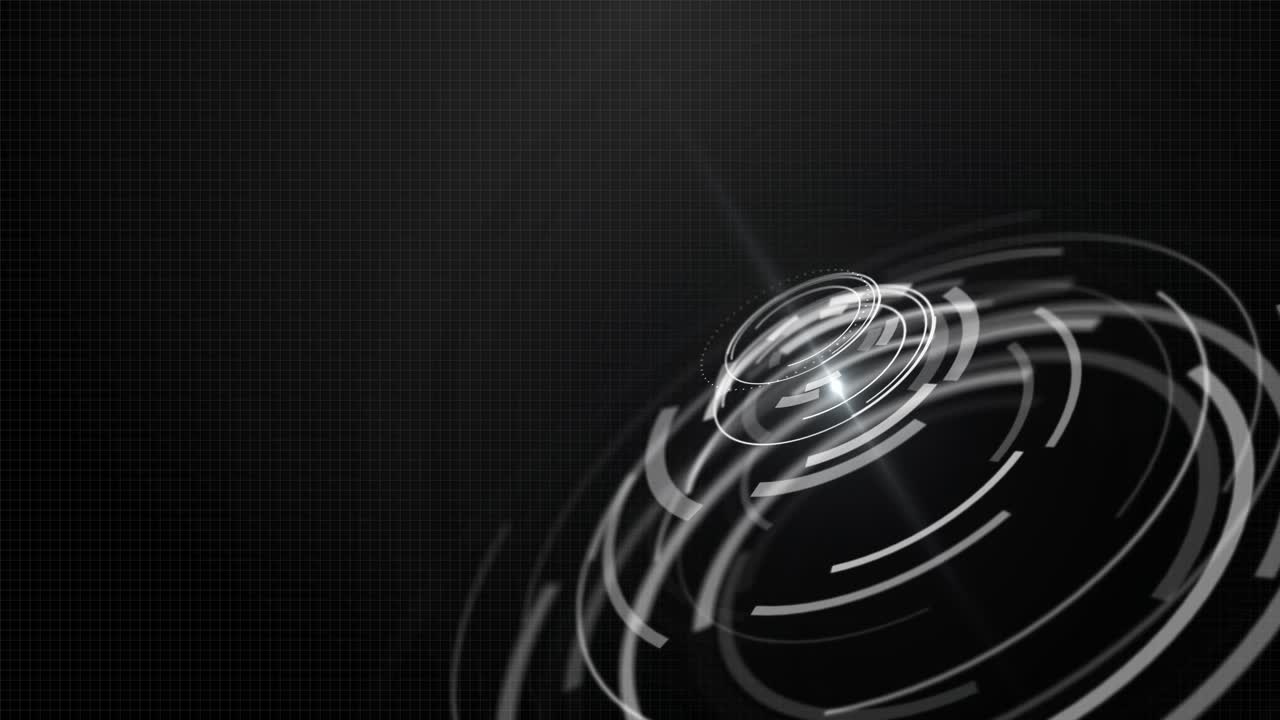 4k 3d 디지털 기술: 허드 서클 기어 기계 요소 미래의 사용자 인터페이스 루프 배경