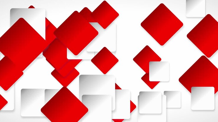 An animation featuring layered, rounded-corner rectangles in vivid red and grey gradients, gliding from left to right at varying speeds, creating a sense of depth and rhythmic motion