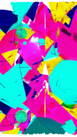 vibrant abstract geometric shapes with crumpled textures