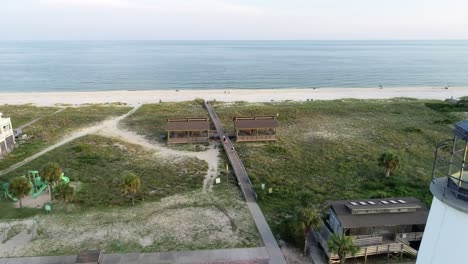 A-Lighthouse-Stands-on-the-Shore-of-the-Gulf-of-Mexico-in-St