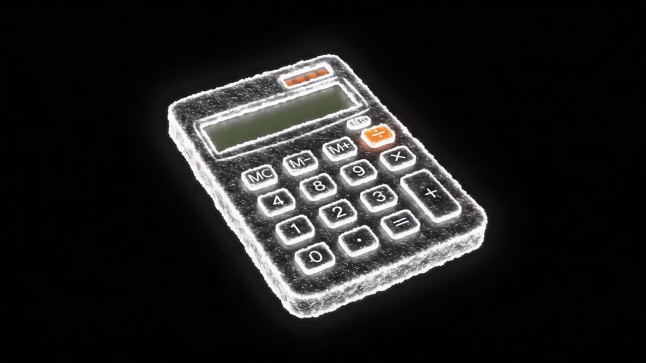 A Simple Yet Essential Calculator, Illuminated Against A Dark Background, Showcasing Its Clean Lines And User-Friendly Buttons For Quick Mathematical Solutions