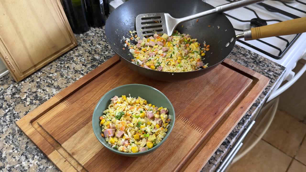 Fried rice preparation