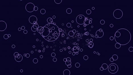 Fly futuristic rings on dark space