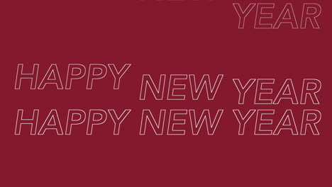 repeat happy new year text on red modern gradient