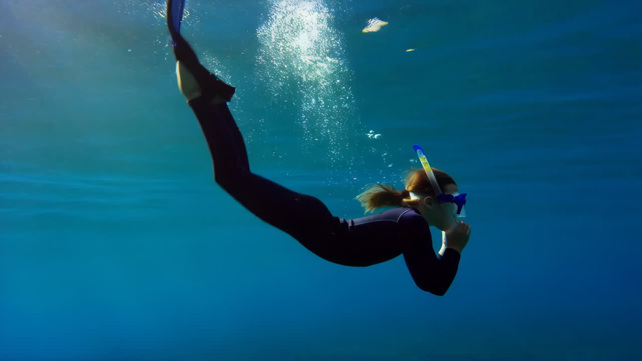 Snorkeling Girl Underwater