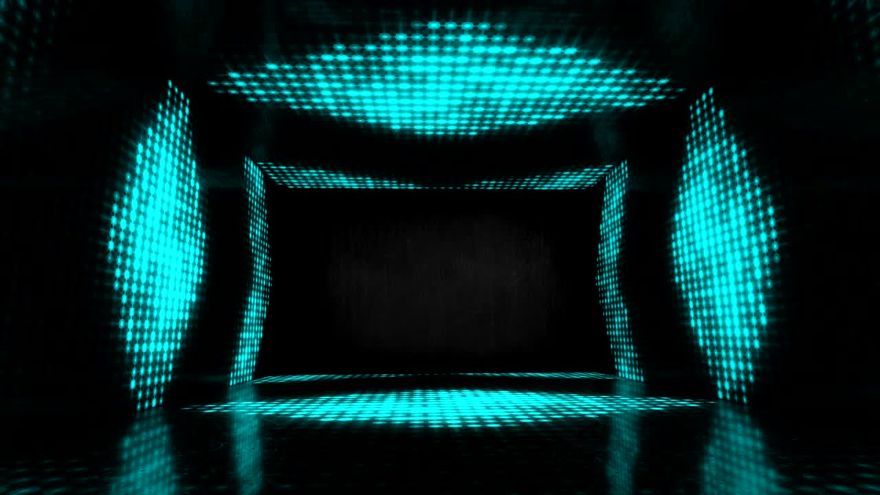 4k Glowing Stage blue Neon Lights - Loopable stock video