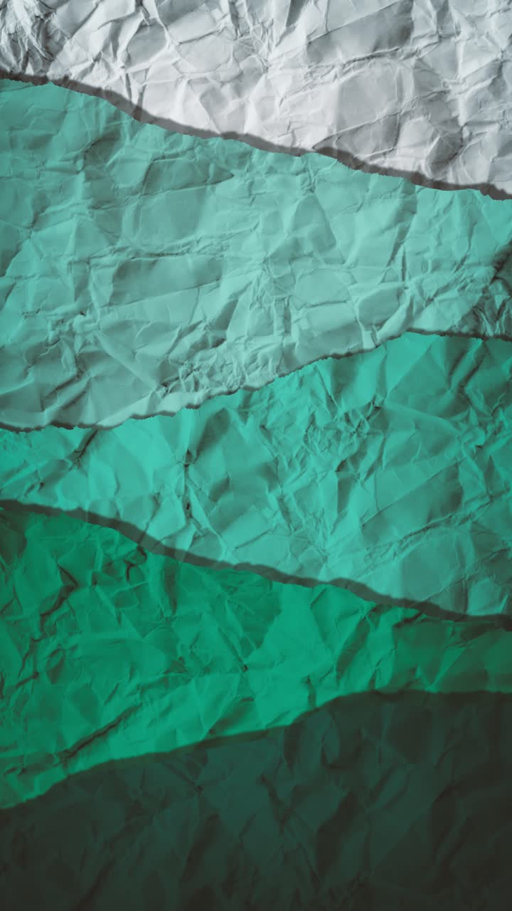 Vertical elegant 3D paper cut animation for TikTok and social media. Professional emerald green layers with seamless fluid motion