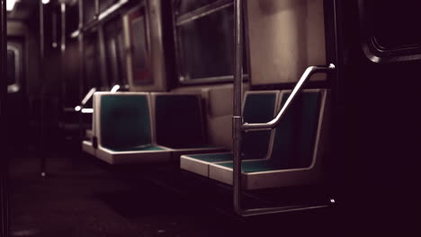 empty metal subway train in urban chicago