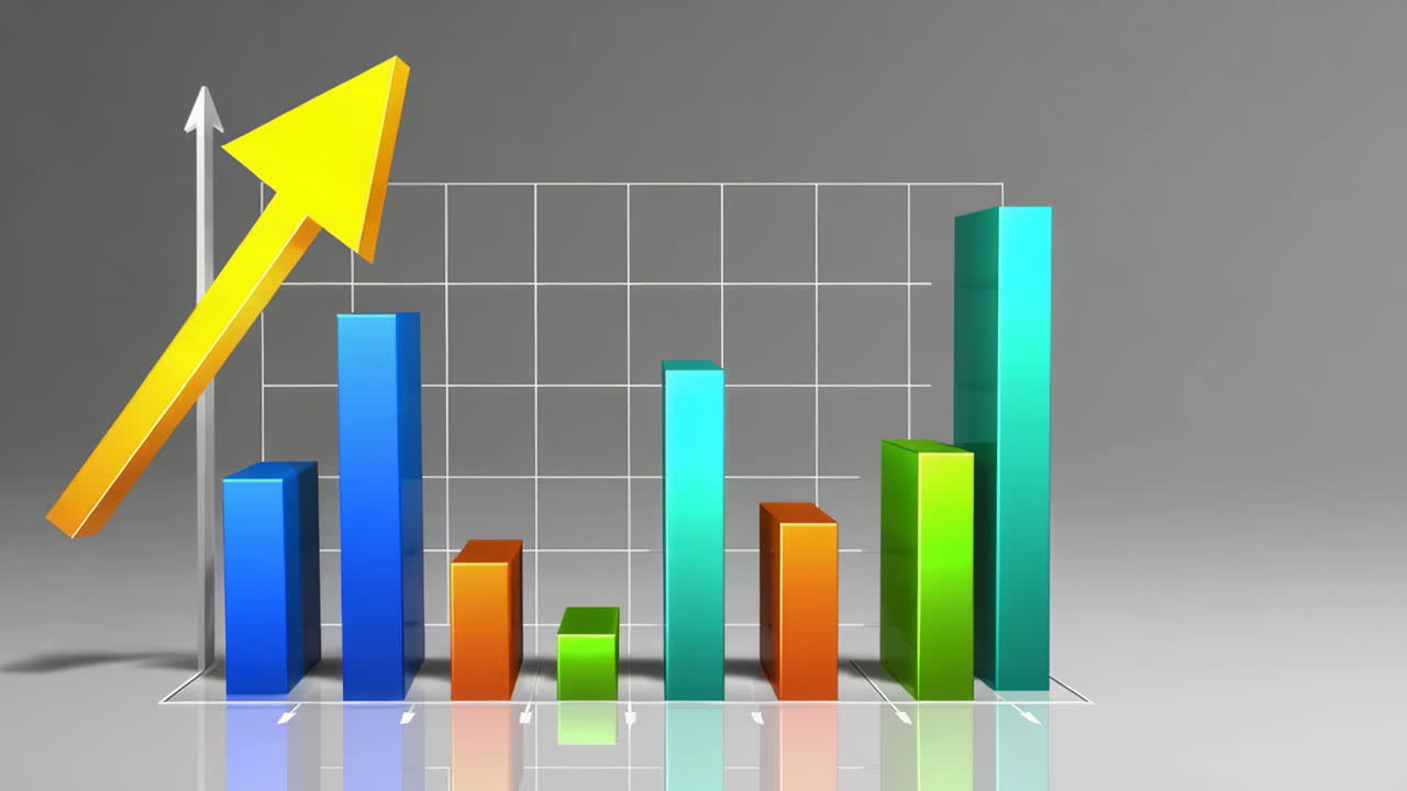 Colorful Bar Graph Showing Growth
