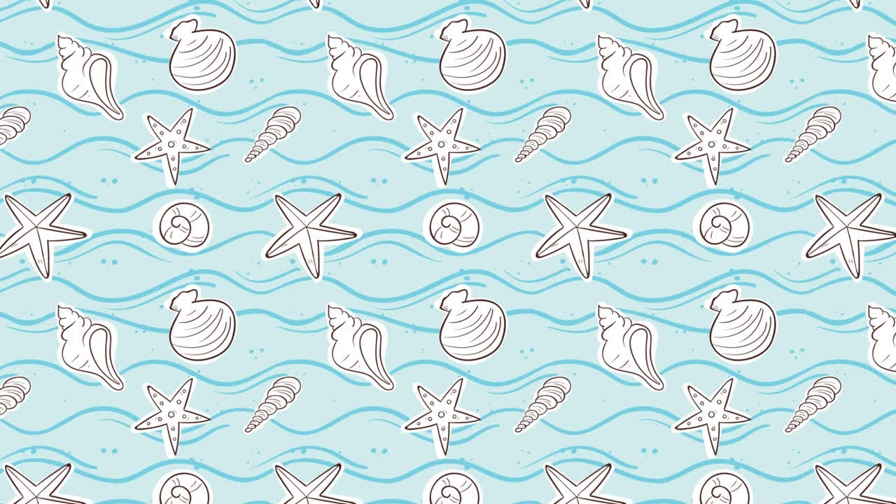 gráfico de movimiento de patrón de verano dibujado a mano