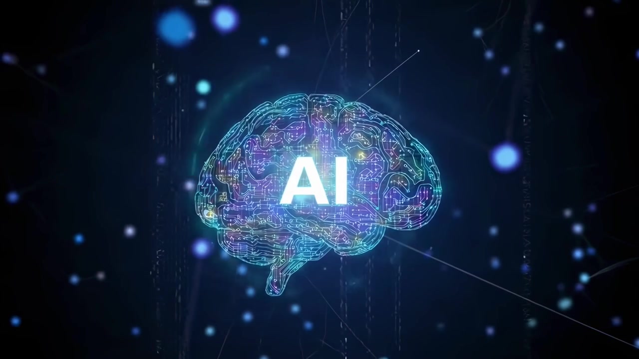 Digital Human Brain Illustration Representing Artificial Intelligence Technology