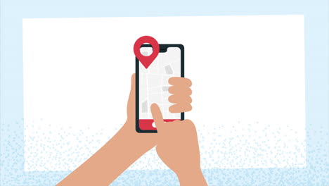 persona que utiliza una aplicación de mapas para teléfonos inteligentes